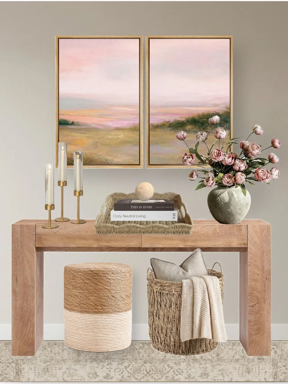 Soft Blush & Gold Entryway